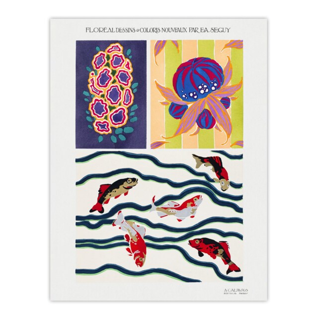 "Vintage Sea Life Pattern Designs Vintage Wall Art Print Seguy 24x32"""
