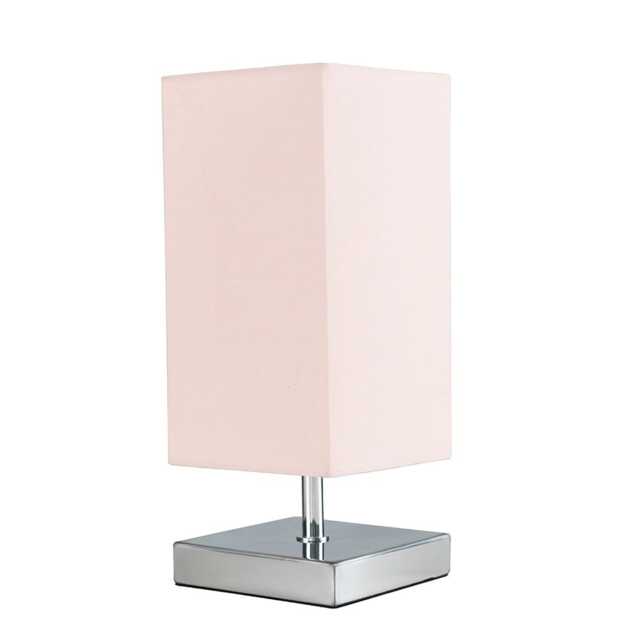 ValueLights Yuko Chrome Touch Table Lamp White Shade and Bulb