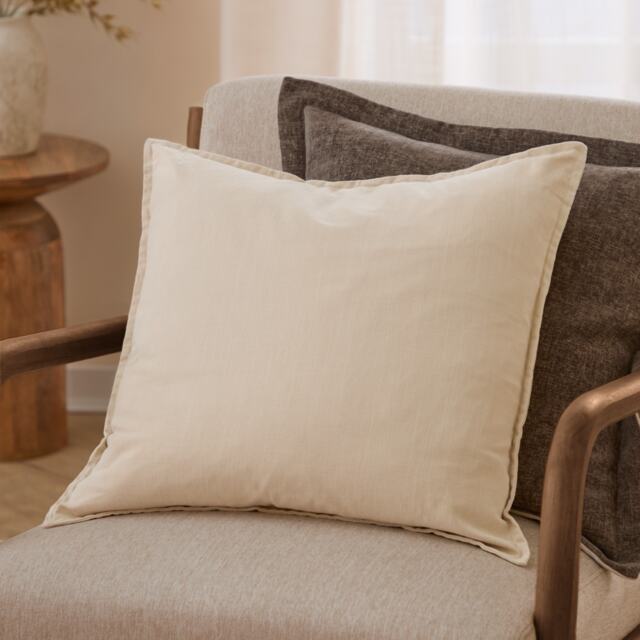 Yard Slub Cotton Cushion Cream Linen