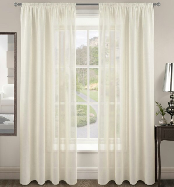 Velosso Riva Slot Top Voile Panel - 150cm x 182cm Cream Cream