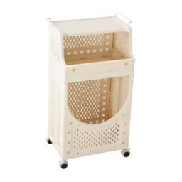 Living and Home Multifunctional Storage Cart with Handles Cream