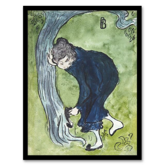 "The False Step Watercolour Painting Bonnard Framed Wall Art Print 12X16"""