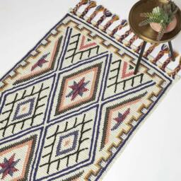 Homescapes Goa Multi Colour Kilim Wool Rug - 90 x 150 cm Multi Multi