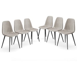 URBNLIVING Carlo Velvet Dining Chairs With Padded Seat Brown Taupe Not provided 6