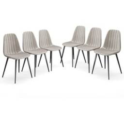 URBNLIVING Carlo Velvet Dining Chairs With Padded Seat Brown Taupe Not provided 6