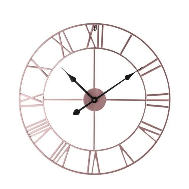 Living and Home Antique Wall Clock with Roman Numerals - Rose Gold