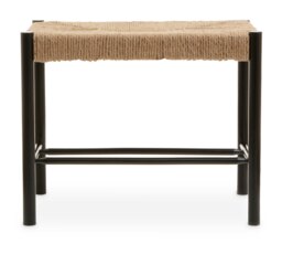 Bandar Natural Rope and Black Wood Small Bench Black Black
