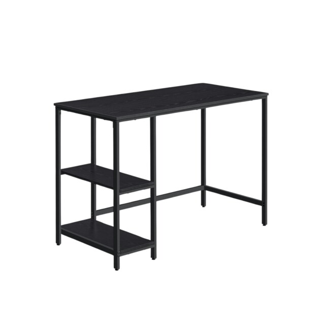 Industrial Rustic Computer Desk With 2 Shelves Black Black