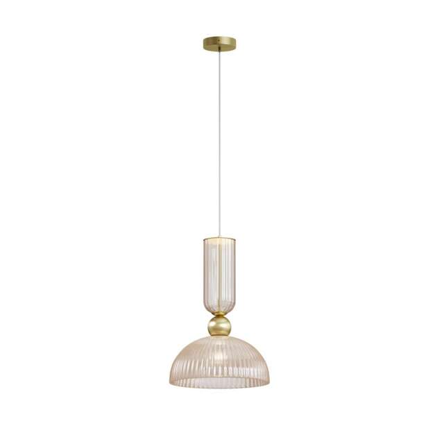 Antic Modern Dome Pendant Ceiling Light Gold 2700K 510lm 1xE27 Cognac Shade