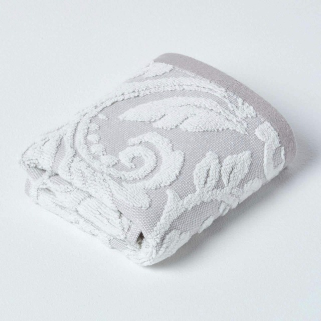 Homescapes Damask Turkish Cotton 600 GSM Guest Towel - Beige Cream