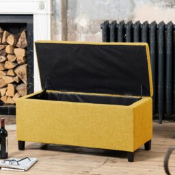 Henbury Fabric Storage Ottoman - Yellow