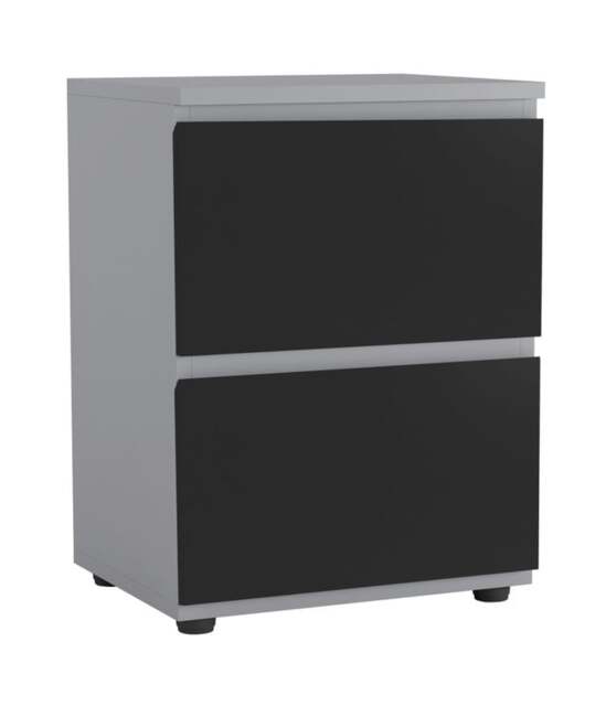 Skagen Minimalist Chest of 2 Drawers Grey Grey & Black 1