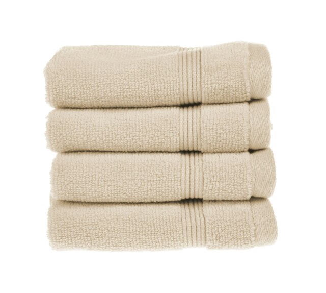 Zero Twist Egyptian Cotton Face Cloths Pack of 4 - Cream