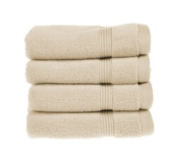 Zero Twist Egyptian Cotton Face Cloths Pack of 4 - Cream