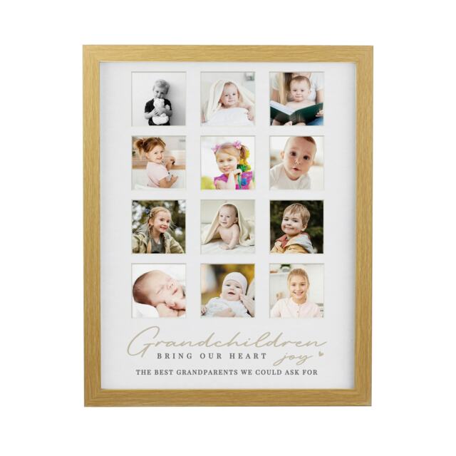 Personalised Grandchildren Oak Multi Photo Frame Brown One Size