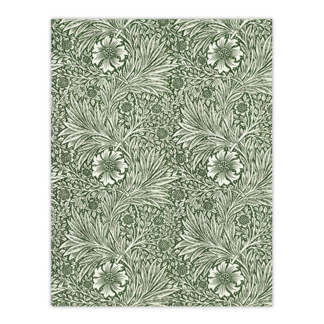 "Marigold Flower Green Pattern Vintage Wall Art Print W. Morris 24x32"""