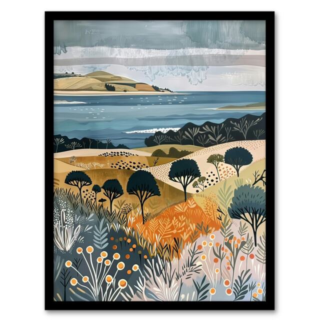 Isle Cromarty Scottish Highlands Living Room Black Framed Wall Art Print A4