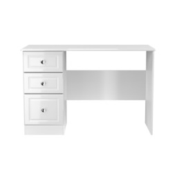 Stratford 3 Drawer Desk in White Gloss & White Matt (Ready Assembled) White White Gloss & White Matt