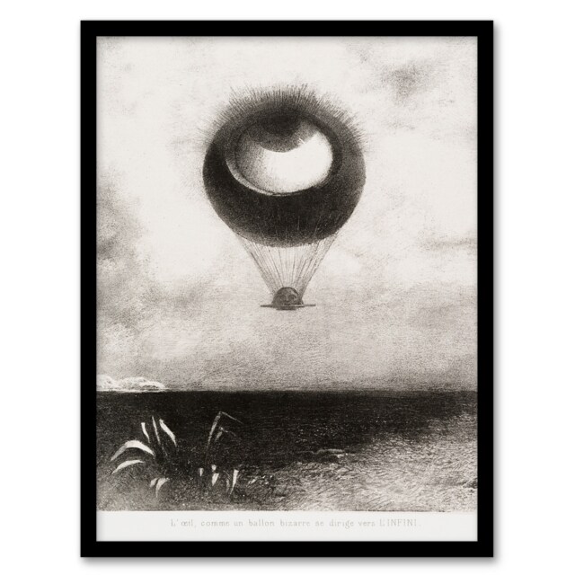 Odilon Redon Framed Wall Art Print The Eye Like a Strange Balloon Home Décor