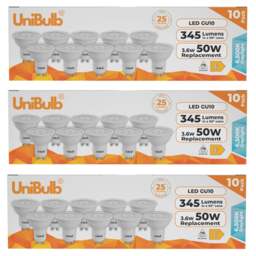 UniBulb LED GU10 345lm 3.6W (Replaces 50W) 6500K (Daylight) Spotlight Downlight Light Bulb - Pack of 30