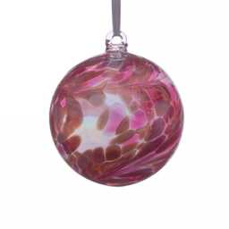 Sienna Glass Hanging Ornament 10cm Friendship Ball - Pink Tourmaline