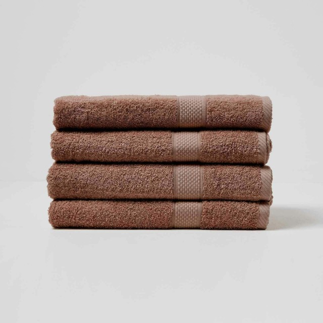 Homescapes Turkish Cotton Bath Towel Set of 4 - Chocolate Brown Bath towel 4