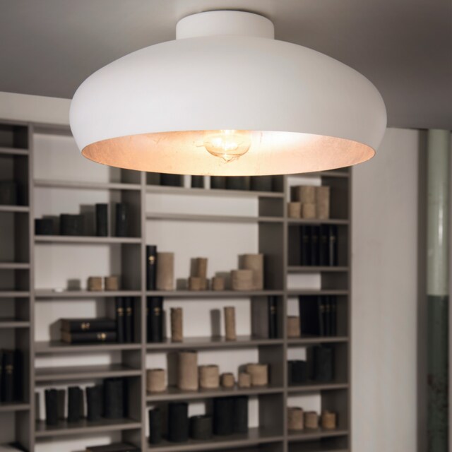 EGLO Mogano Vintage Steel White and Silver Ceiling Light