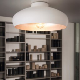 EGLO Mogano Vintage Steel White and Silver Ceiling Light