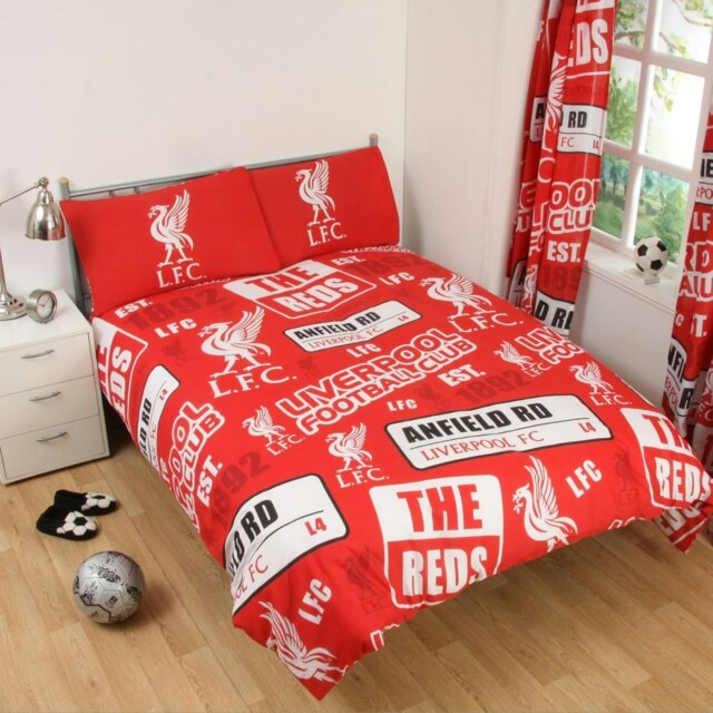 Liverpool FC Patch Double Duvet Red White Double