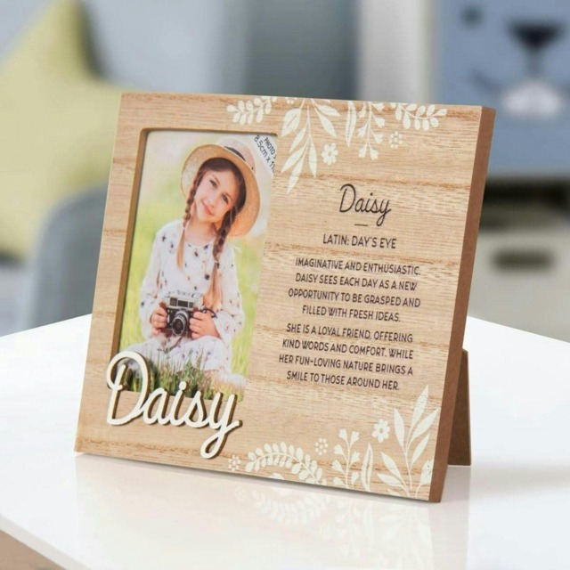 History & Heraldry Pre-Personalised Kids Wooden Picture Frame - Daisy