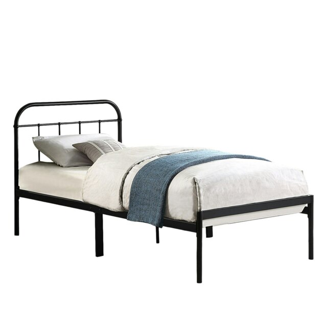 Aldbury Modern Traditional Style Black Metal Bed Frame (Single) Black Black Single