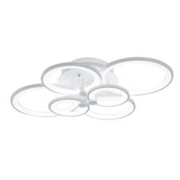 Living and Home Nordic Modern Circular LED Semi-Flush Ceiling Light White