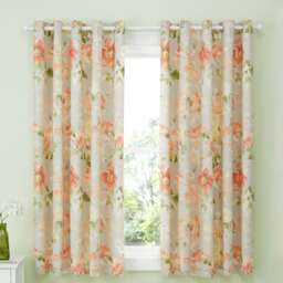 D & D Flourette Eyelet Curtains Natural