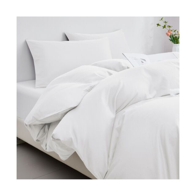 Ezysleep Egyptian Cotton Duvet Cover Set Premium Luxuriously Soft Breathable White