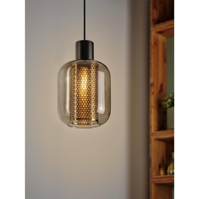 Osram Decor Firefly Pendant Ceiling Light E27 Black Glass Max 15W LED Modern