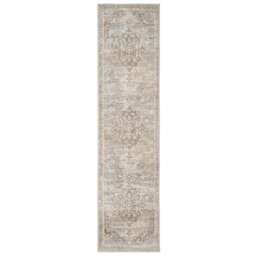 KUKOON Beige Traditional Medallion Bordered Runner Rug 60cm x 240cm Cream