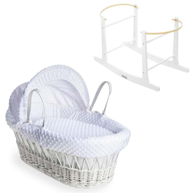 Clair de Lune White Dimple White Wicker With White Rocking Stand
