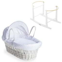 Clair de Lune White Dimple White Wicker With White Rocking Stand