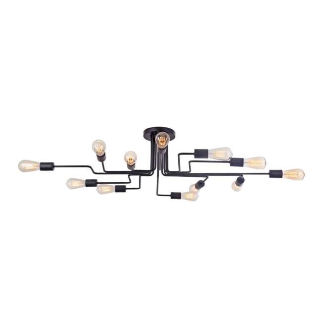 Gilbert Ceiling Lamp Black, 12 Light, E27