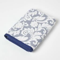 Homescapes Damask Turkish Cotton 600 GSM Bath Towel - Navy Blue