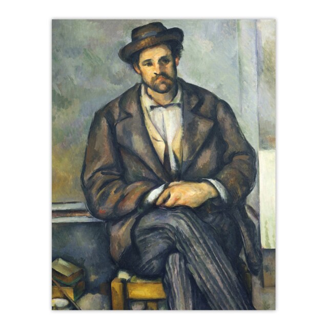 "Seated Peasant Portrait Painting Cezanne Wall Art Poster Print 12X16"""