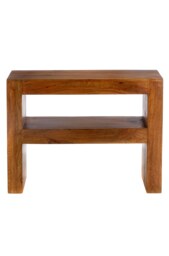 Solid Dark Brown Wood Console Hall Telephone Table Small Slim H76 x W100 x D26cm