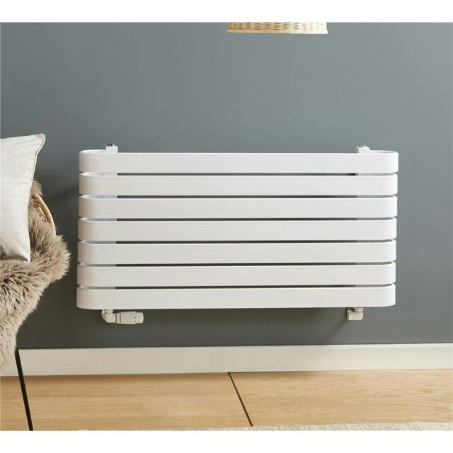 500mm (H) x 1000mm (W) - Horizontal Bathroom Towel Radiator (Chester - White) - (0.5m x 1.0m)