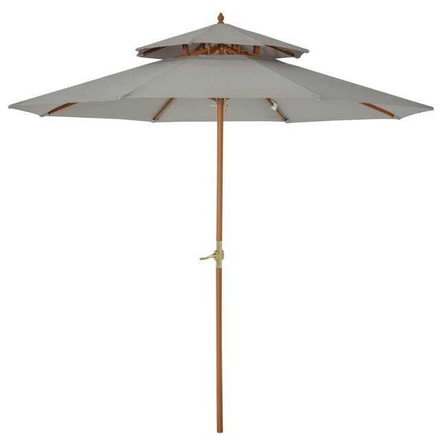 Outsunny Patio Parasol Sun Shade Outdoor Garden Umbrella Canopy Grey