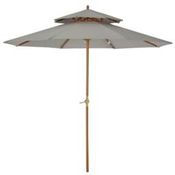 Outsunny Patio Parasol Sun Shade Outdoor Garden Umbrella Canopy Grey