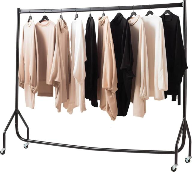 House of Home Heavy Duty Clothes Rail Home Shop Garment Hanging Display Stand Rack 6ft Black