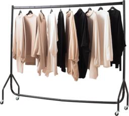 House of Home Heavy Duty Clothes Rail Home Shop Garment Hanging Display Stand Rack 6ft Black