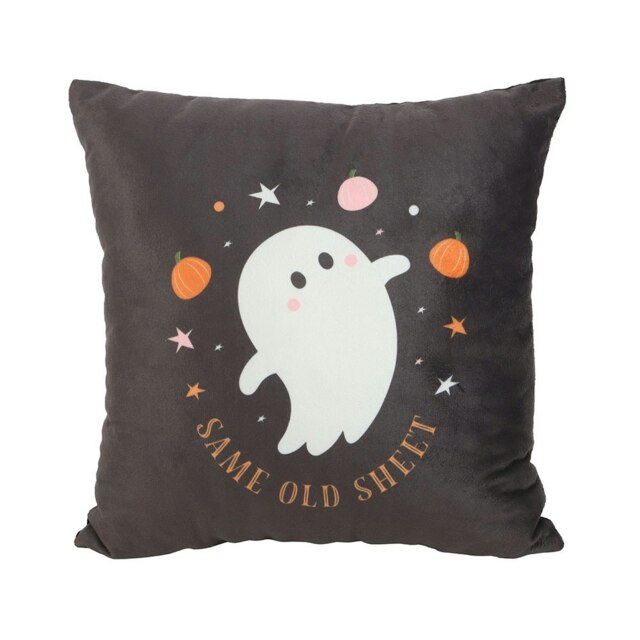 Something Different Same Old Sheet Square Ghost Cushion - Black/White - One Size