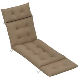 Outsunny Sun Lounger Cushion Only, Garden Lounge Chair Cushion, Khaki Brown Khaki 1