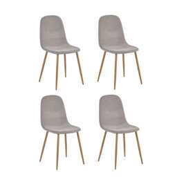 Alverton Premium Beige Chenille Upholstered Dining Chairs - Set of 4